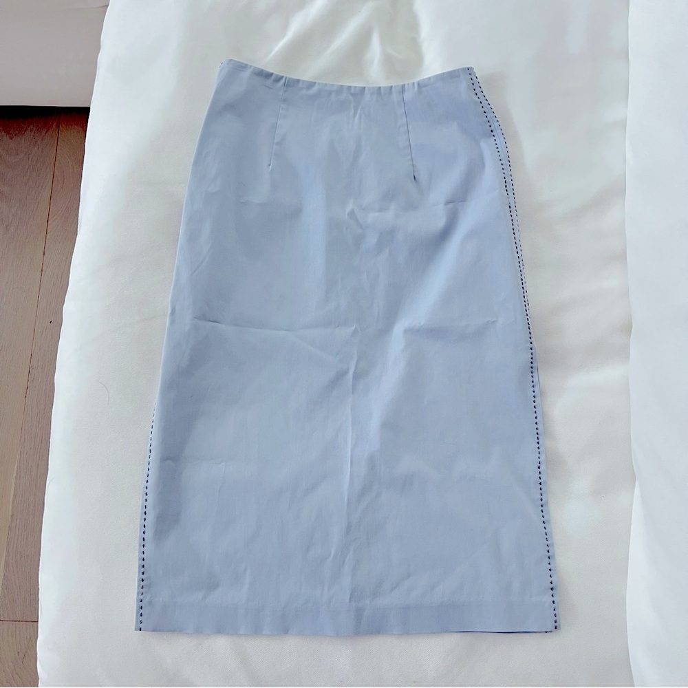 Rebecca Taylor light blue pencil skirt slit 2